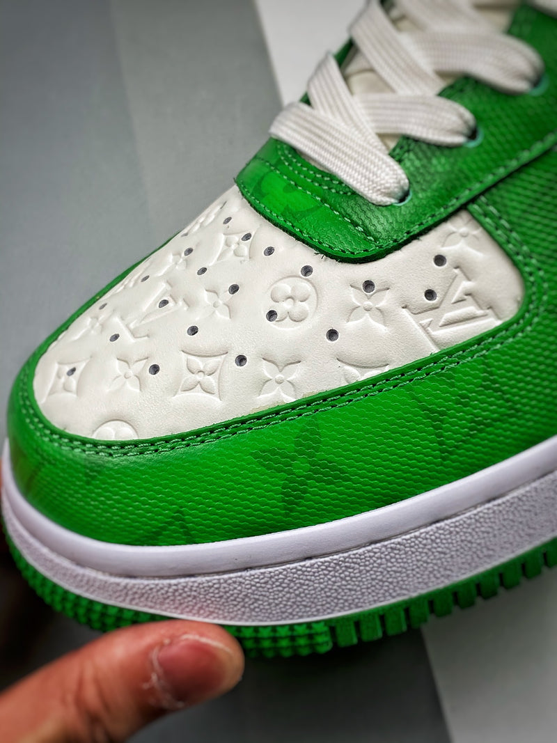 LV Air Force 1 Low By Virgil Abloh White Green