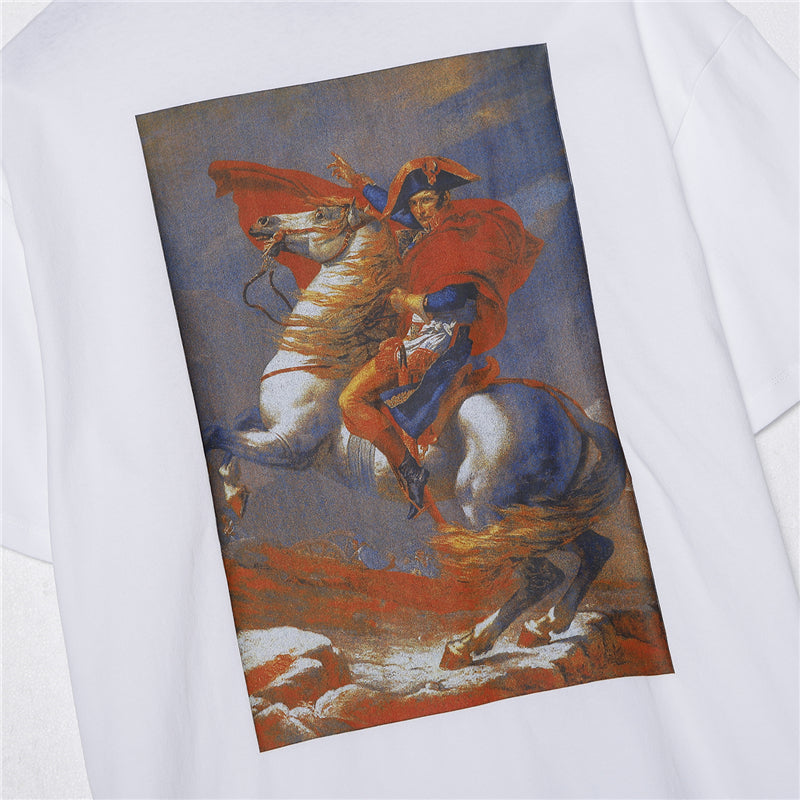 Camiseta Fear Of God Cavaleiro Pintura a Óleo HD De Injeção Direta Branco